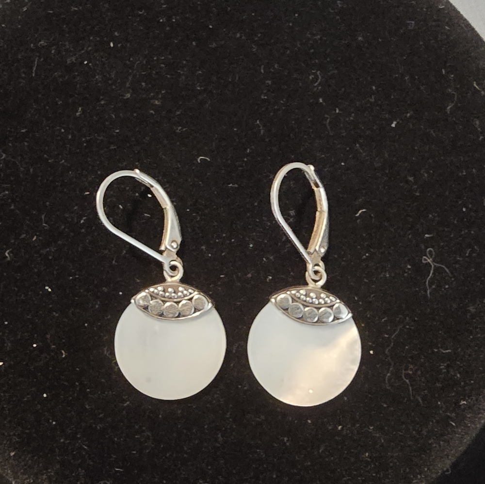 Sterling Silver and Mother Of Pearl Earrings